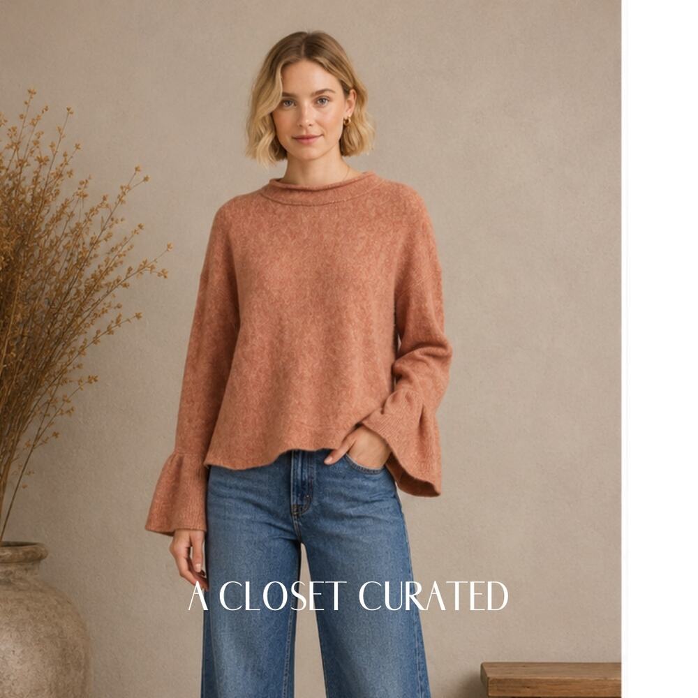 Phillip Lim Alpaca Bell Sleeve Sweater Orange Small